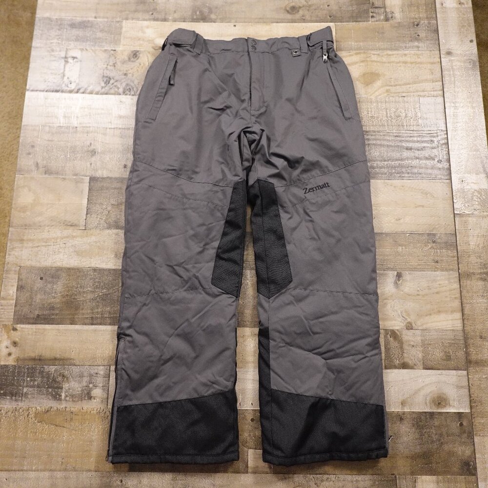 Zermatt Insulated Snow Pants - Men's‎ XL Gray 3K Waterproof